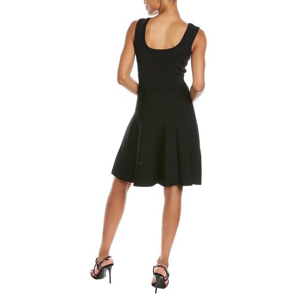 Herve Leger Womens  Cutout Trim A-Line Dress, Black - Picture 2 of 3